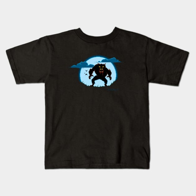 Pixel Wolfman Kids T-Shirt by PXLFLX